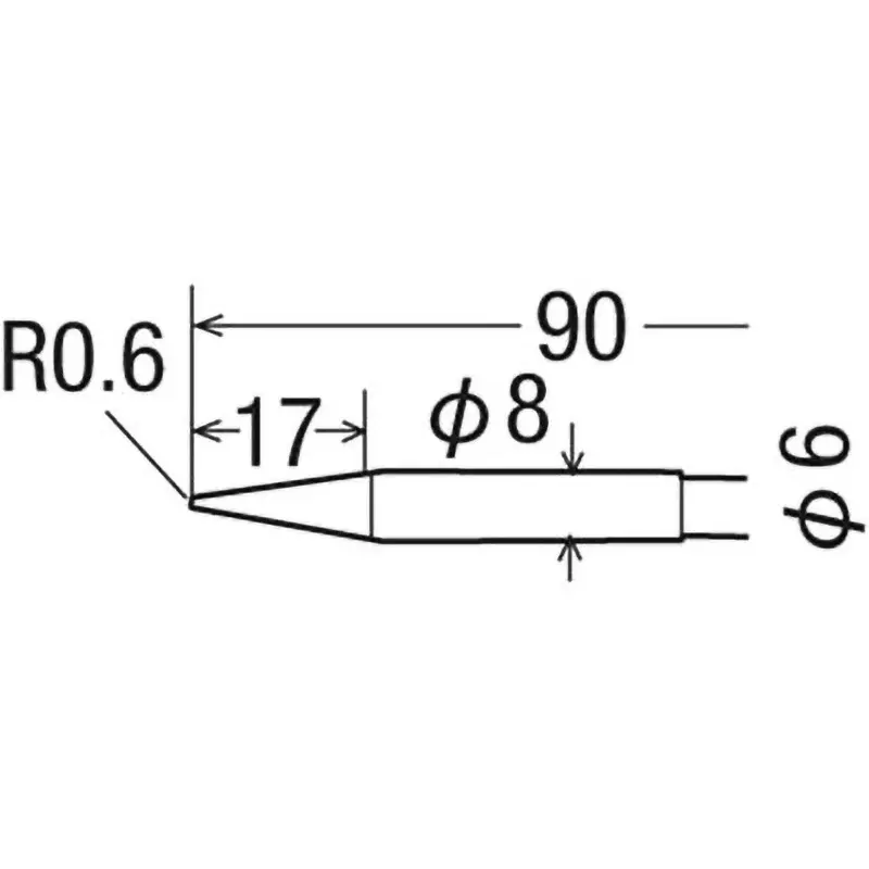 Goot Replacement Copper Tips R0.6 mm Size, TD-68B