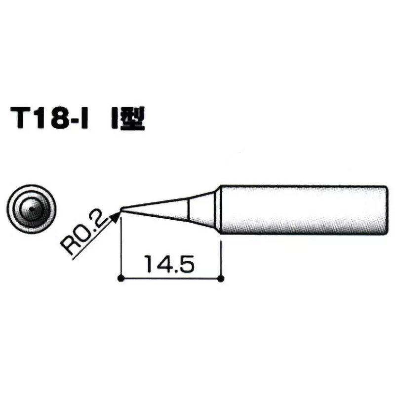 HAKKO Soldering Iron Replacement Tip T18 Series Type I Type for FX8801-01, FX8802-02, FX600-01, FX600-02, T18-I