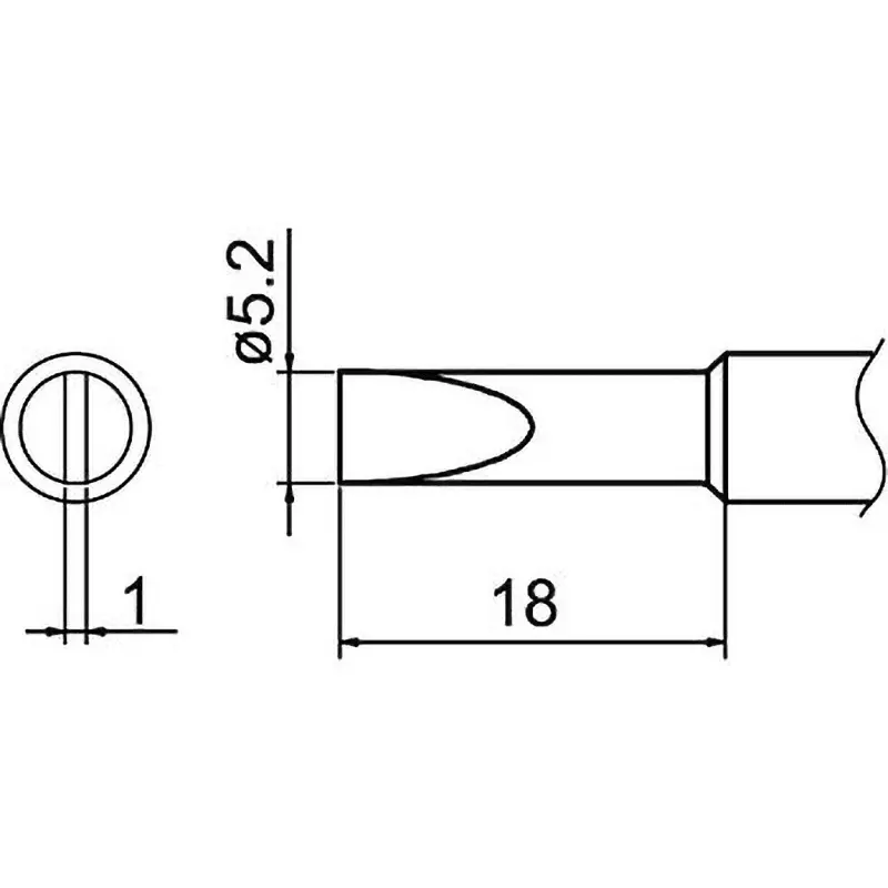 HAKKO Soldering Iron Replacement Tip T18 Series D Type for FX8801-01, FX8802-02, FX600-01, FX600-02, T18-S3