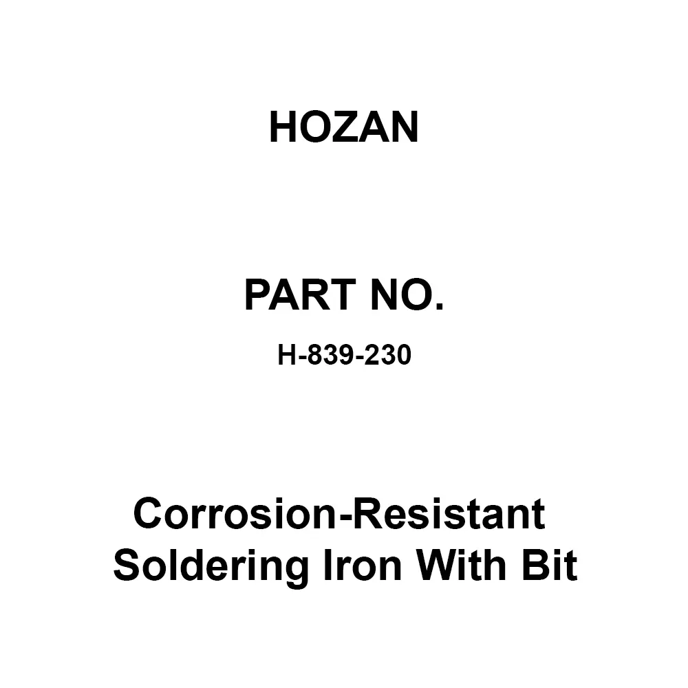 HOZAN Corrosion-Resistant Soldering Iron With Bit, 230 V Compatible, Includes Pre-Shipment Inspection Certificate, H-839-230
