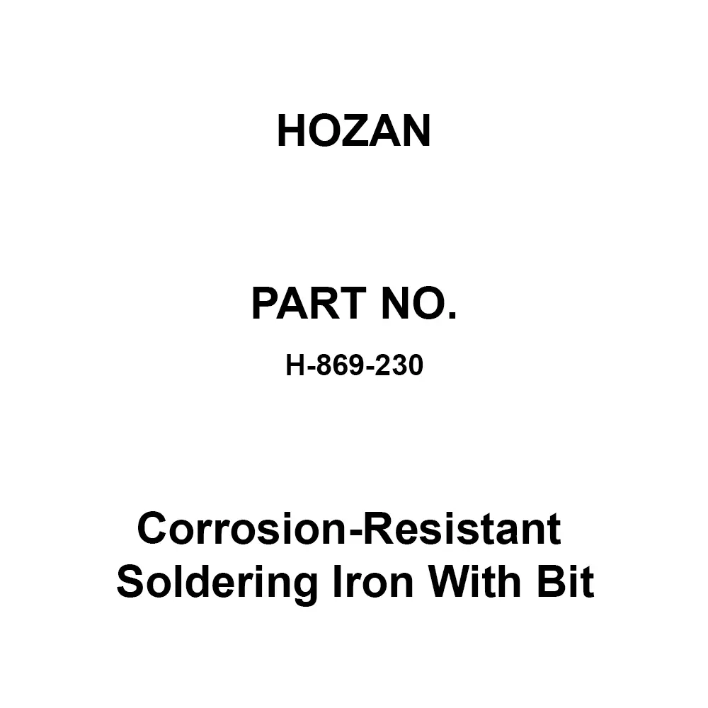 HOZAN Corrosion-Resistant Soldering Iron With Bit, 230 V Compatible, Includes Pre-Shipment Inspection Certificate, H-869-230