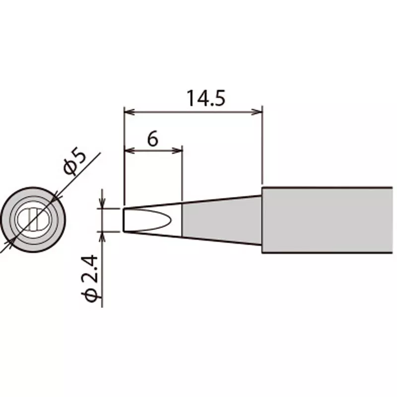 Goot Replacement Tip For Digital Temperature Controlled Soldering Iron, PX-28RT-2.4D
