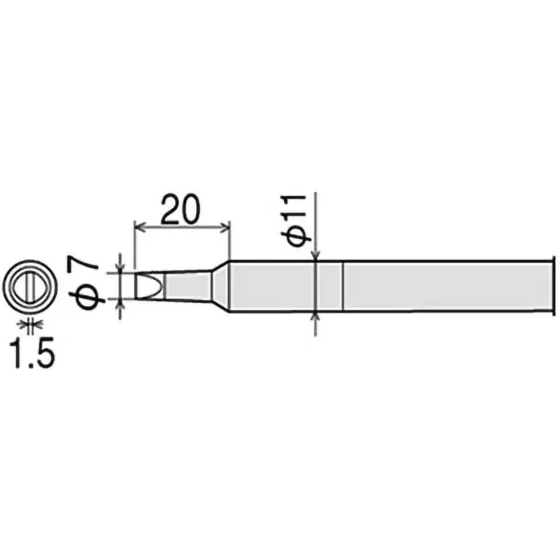 Goot Replacement Iron Tip 7D Type Φ7 mm Size, CXR-100RT-7D