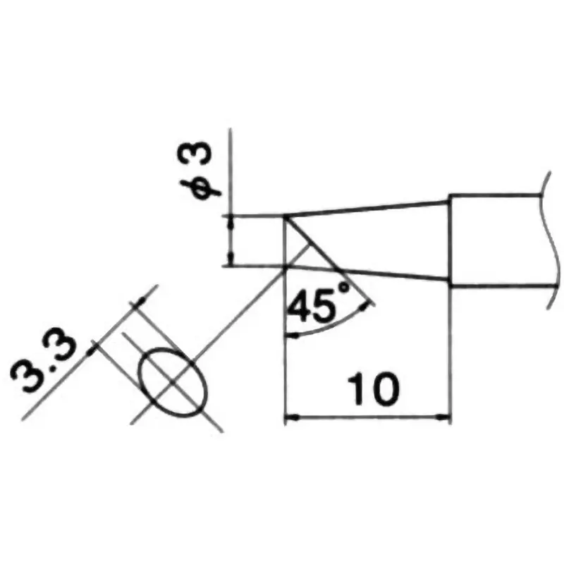 HAKKO Tip (T12 Lead Free Solder) BC/C Type for FM-203, FM-204, FM-205, FM-206, FX-950, FX-951, FX-952, FM-202, T12-BCF3(10 Pcs) (Set of 10 Pcs)