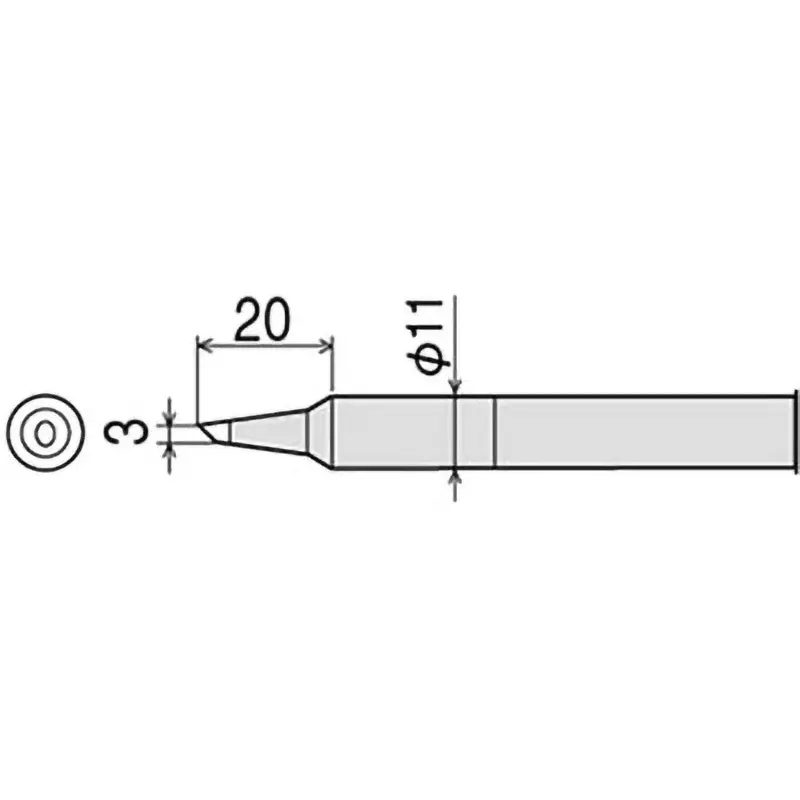 Goot Replacement Iron Tip 3C Type 3 mm Size, CXR-100RT-3C