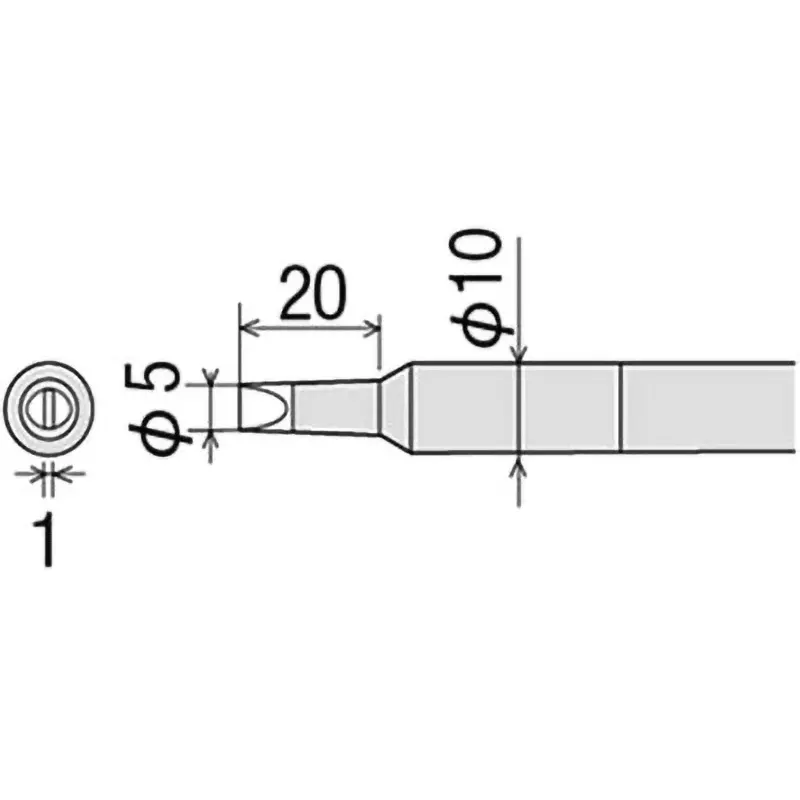 Goot Replacement Tip (PX-40RT Series) 5D Type Φ5 mm Size, PX-40RT-5D