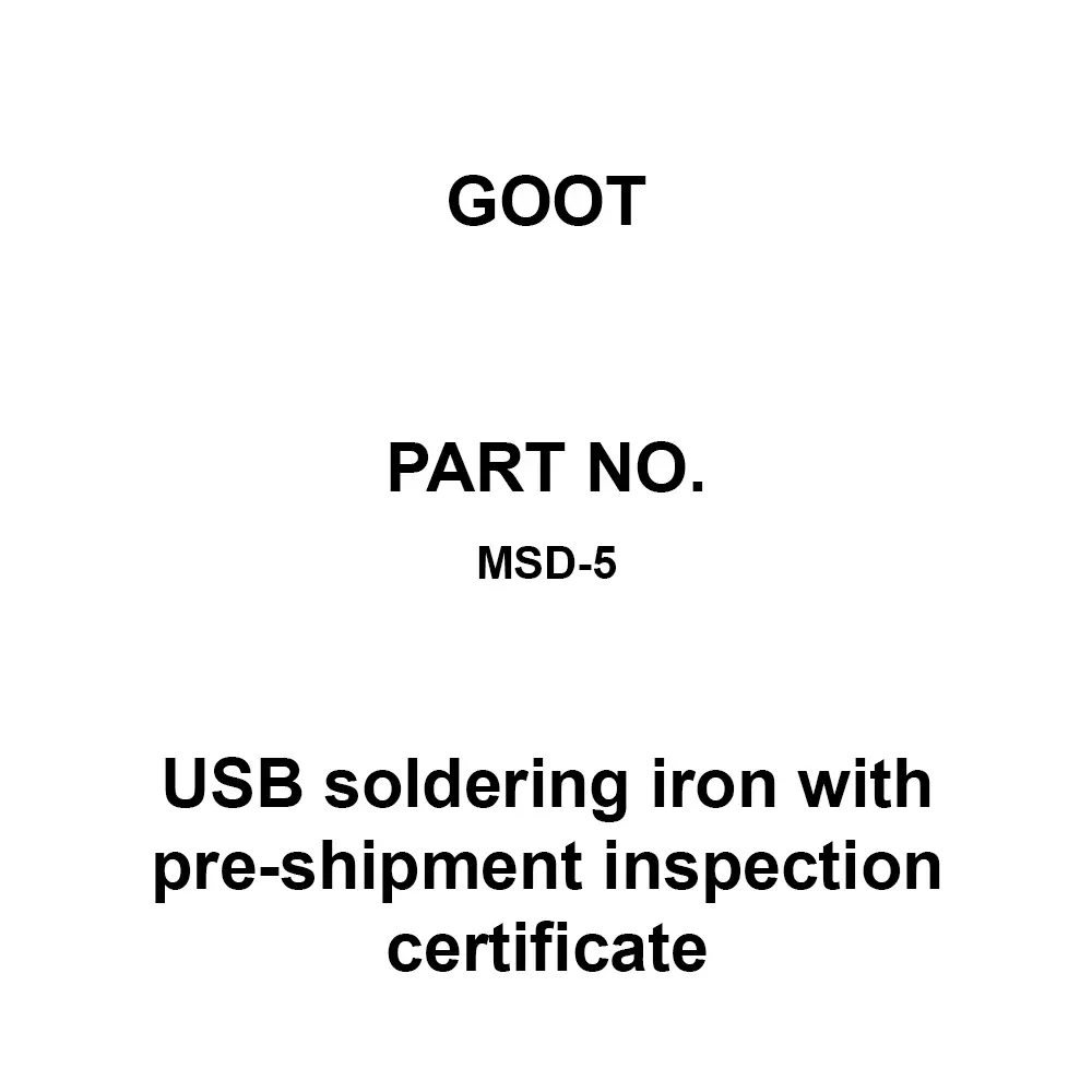 Goot Usb Soldering Iron With Pre-Shipment Inspection Certificate, MSD-5