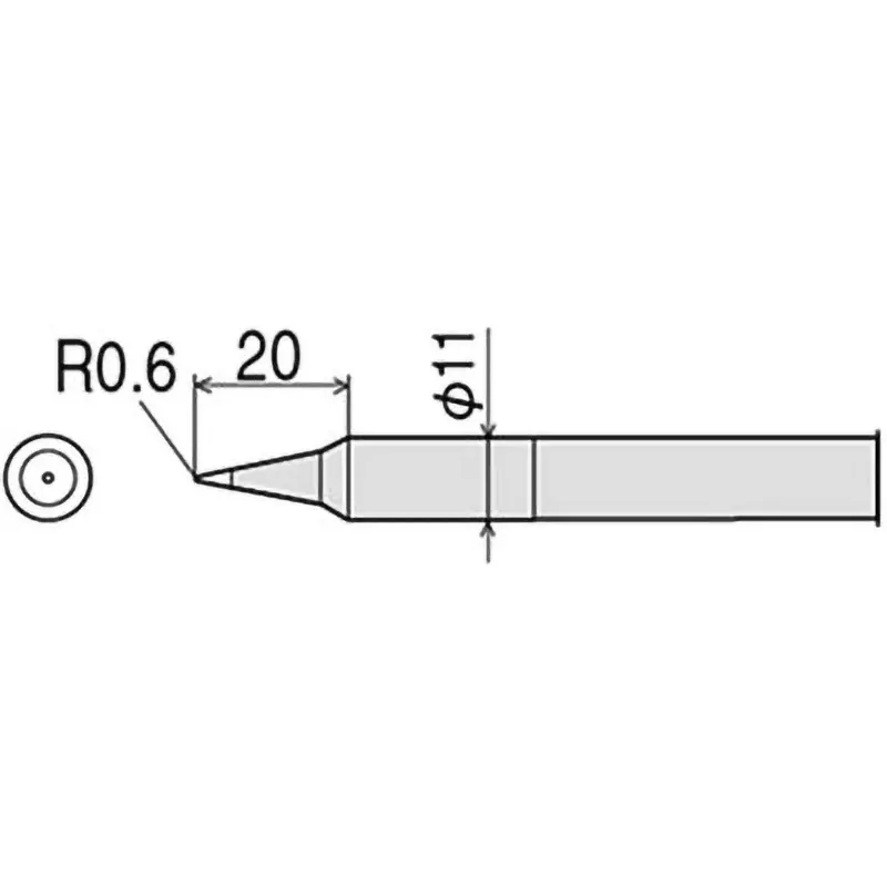Goot Replacement Iron Tip Type B R0.6 mm Size, CXR-100RT-B