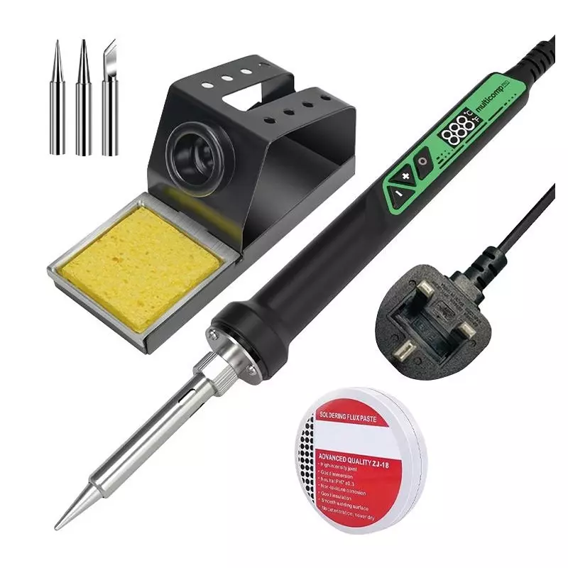MULTICOMP PRO Soldering Iron Kit 90 W (UK), Stand w/ Sponge, Tips x3 Contents, MP690D UK