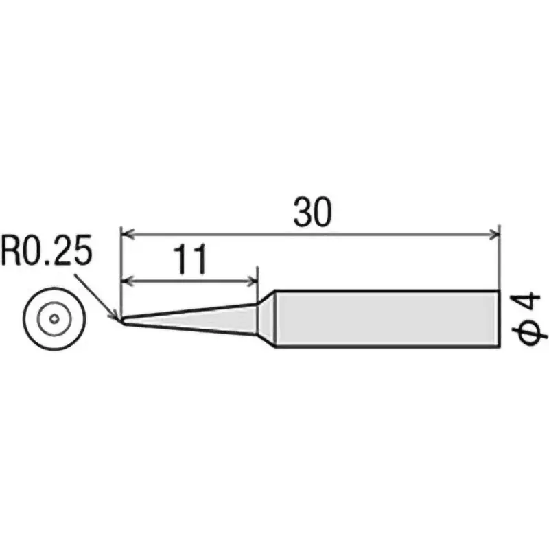 Goot Replacement Copper Tip SB Type R0.25 mm Size, MI-6T-SB