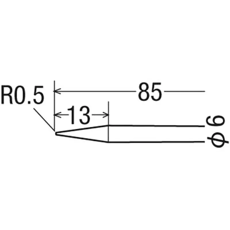 Goot Replacement Copper Tips R0.5 mm Size, T-6B