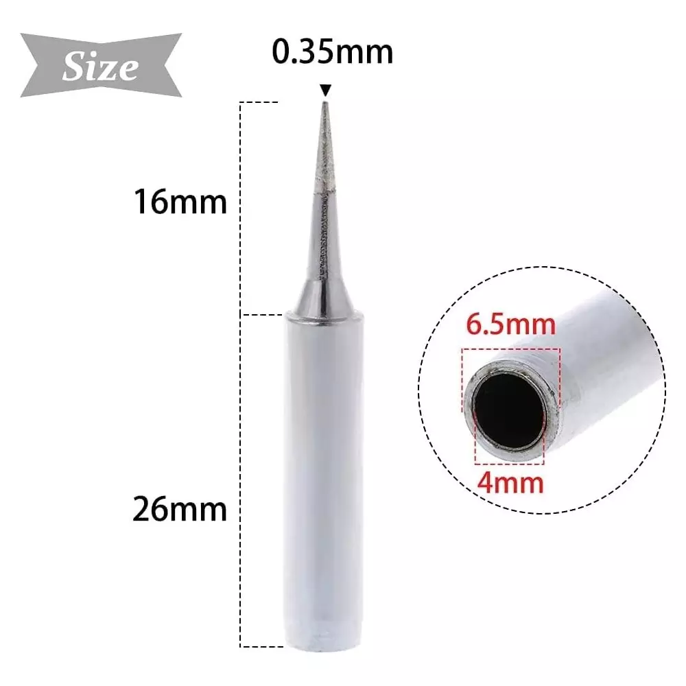 SCHOFIC Soldering Iron Tip Conical Copper 6.5 mm (0.26 inch) Outer & 4 mm (0.16 inch) Inner Diameter, 900M-T-I