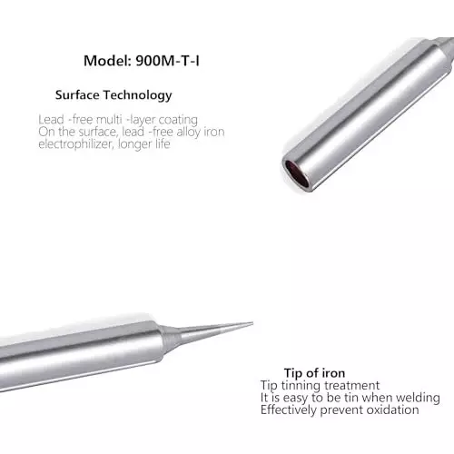 SCHOFIC Soldering Iron Tip Conical Copper 6.5 mm (0.26 inch) Outer & 4 mm (0.16 inch) Inner Diameter, 900M-T-I