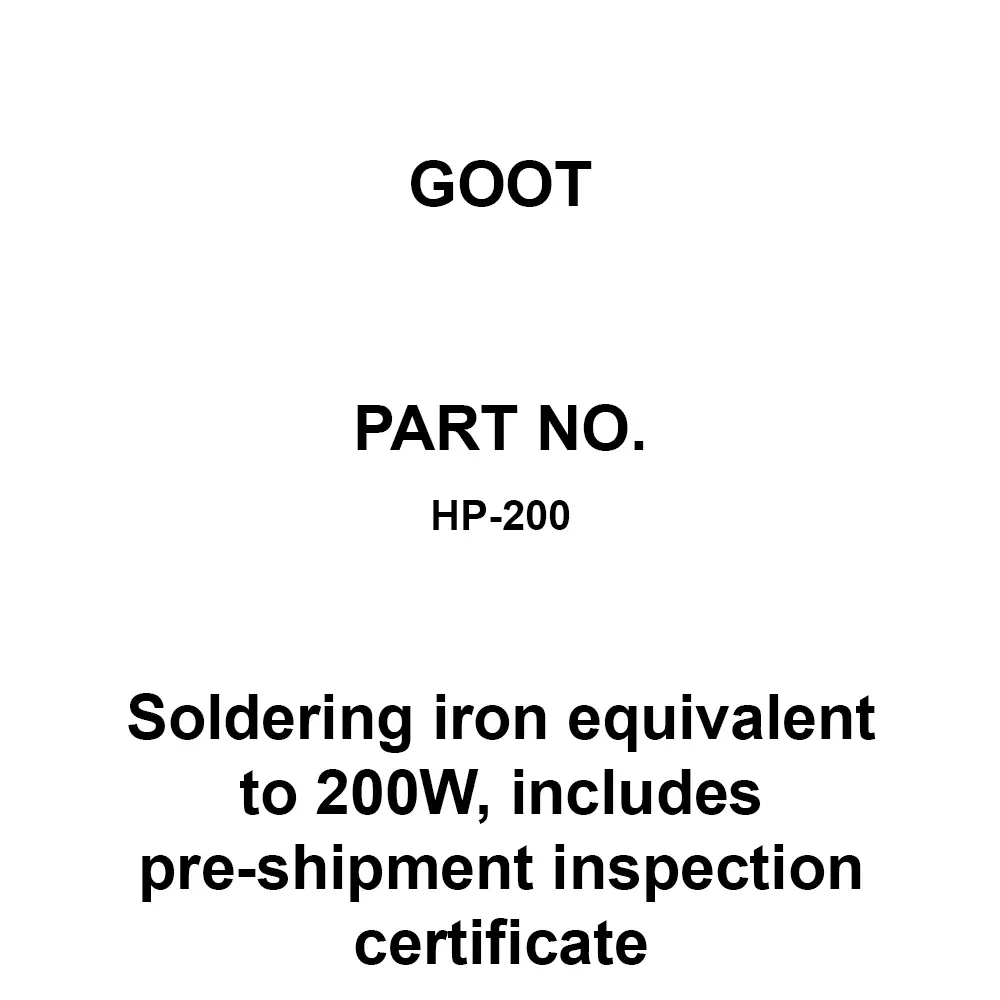 Goot Soldering Iron Equivalent To 200W, Includes Pre-Shipment Inspection Certificate, HP-200