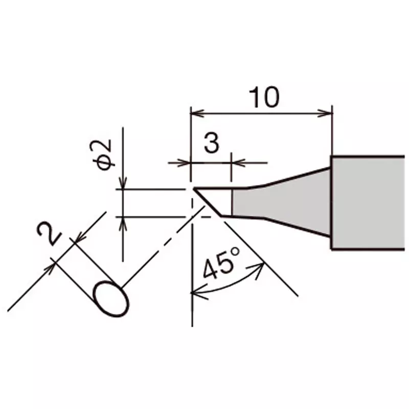 Goot Replacement Tip For Digital Temperature Controlled Soldering Iron, PX-28RT-S2C