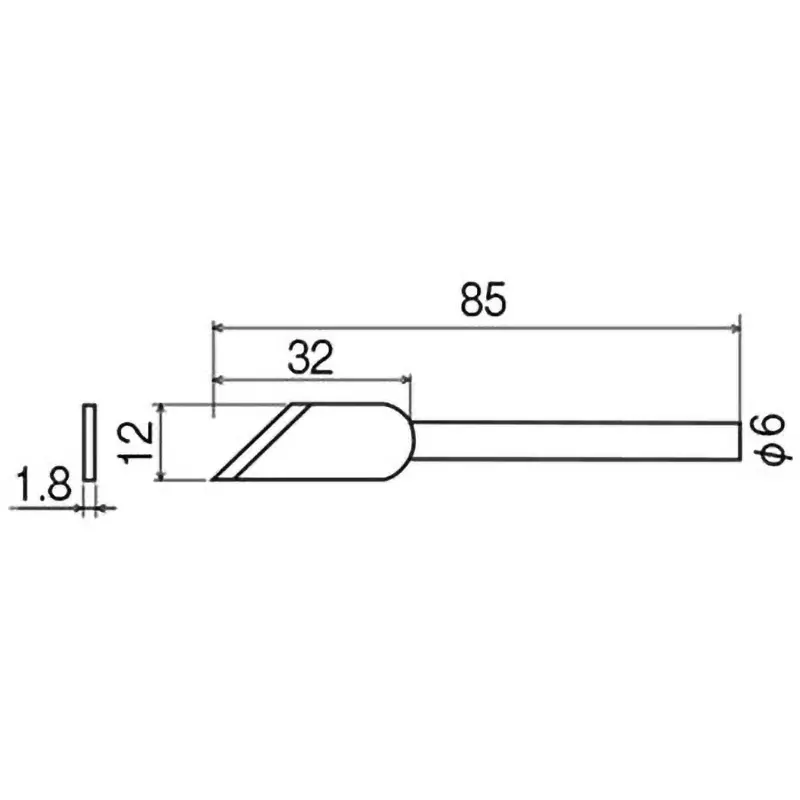 Goot Replacement Tip 12x85x6 mm, HE-60T
