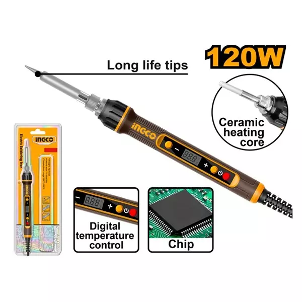 Ingco Electric Soldering Iron Ceramic Heating Element and 120 W Power, SI01610