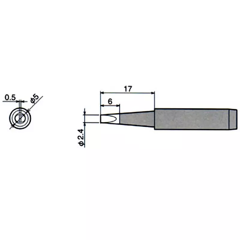 Goot Soldering Iron Replacement Tip (Px-60Rt Series), PX-60RT-2.4D