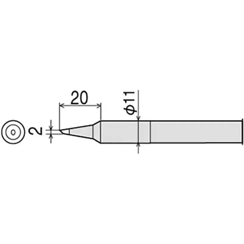 Goot Replacement Iron Tip 2C Type 2 mm Size, CXR-100RT-2C