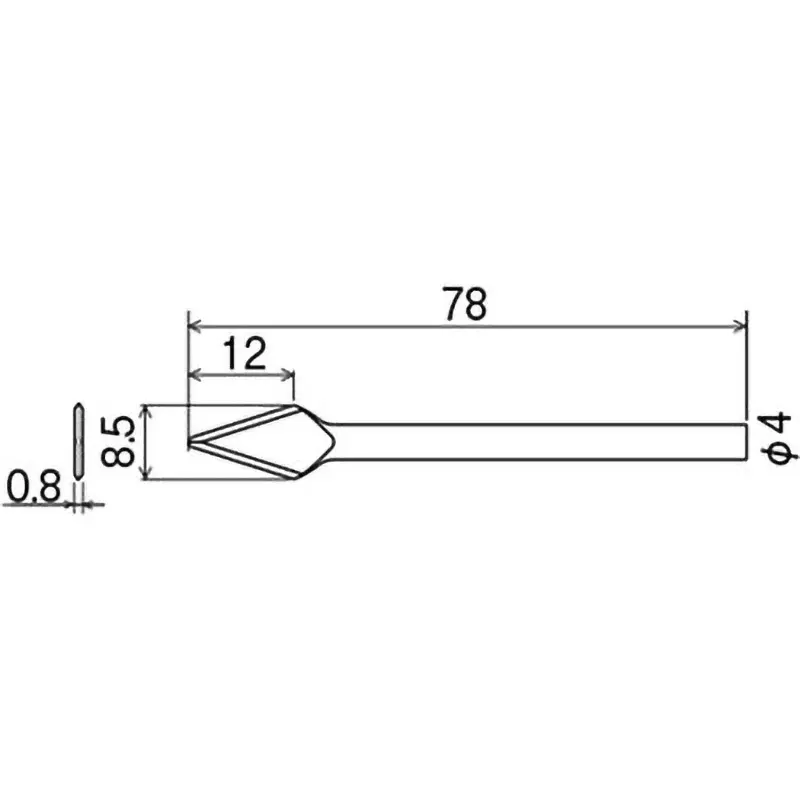 Goot Replacement Tip 8.5x78x4 mm, HE-20T