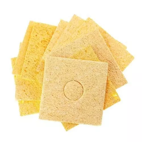 SCHOFIC Soldering Iron Tip Cleaning Sponge 60x60 mm Yellow for Cleaning Oxidation And Debris From Soldering Iron Tips