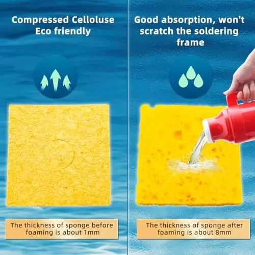 SCHOFIC Soldering Iron Tip Cleaning Sponge 60x60 mm Yellow for Cleaning Oxidation And Debris From Soldering Iron Tips