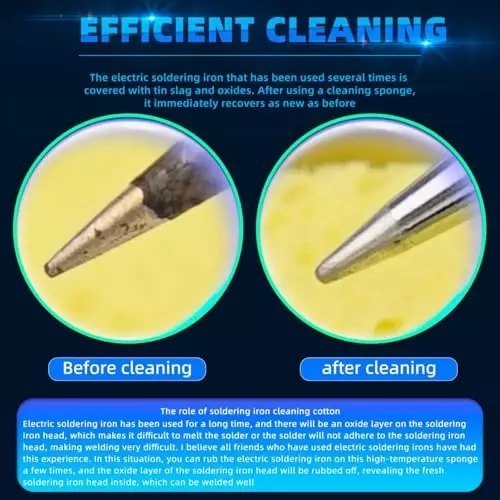SCHOFIC Soldering Iron Tip Cleaning Sponge 60x60 mm Yellow for Cleaning Oxidation And Debris From Soldering Iron Tips
