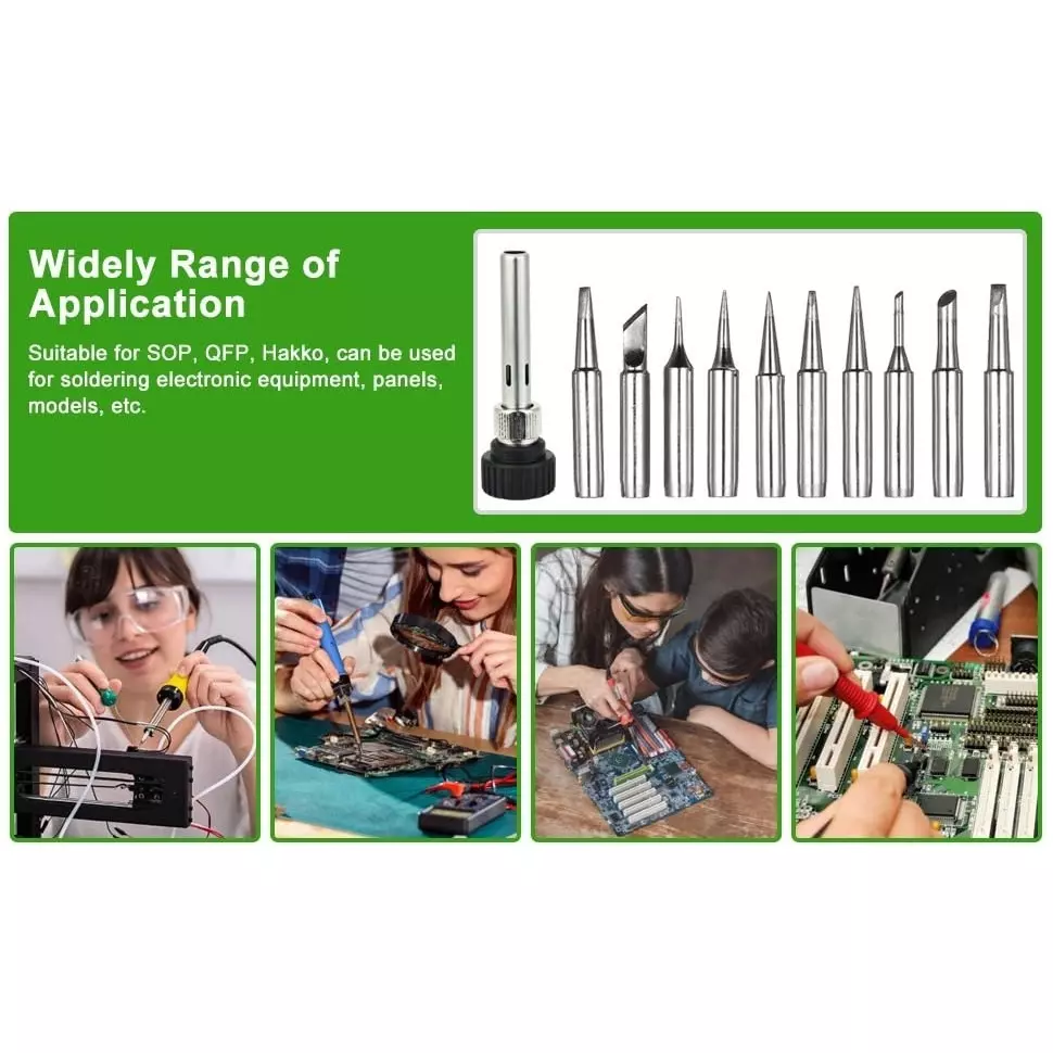 SCHOFIC Soldering Iron Tip Chisel Copper 6.5 mm (0.26 inch) Outer & 4 mm (0.16 inch) Inner Diameter, 900M-T-3.2D