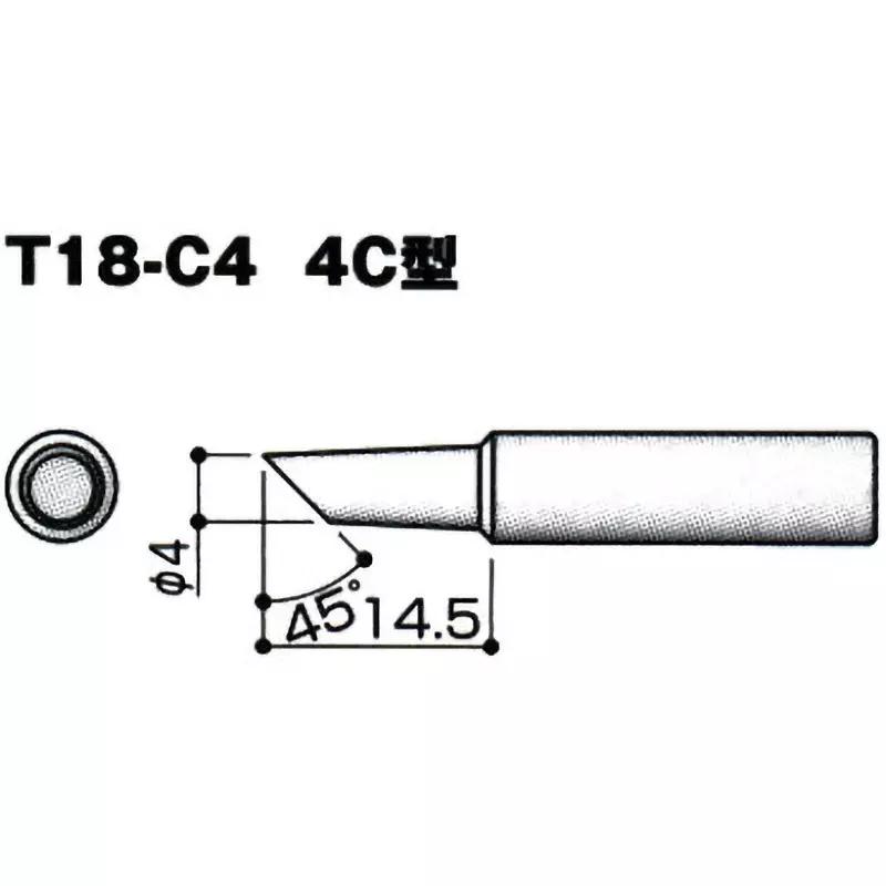 HAKKO Soldering Iron Replacement Tip T18 Series BC/C Type for FX8801-01, FX8802-02, FX600-01, FX600-02, T18-C4(10 Pcs) (Set of 10 Pcs)