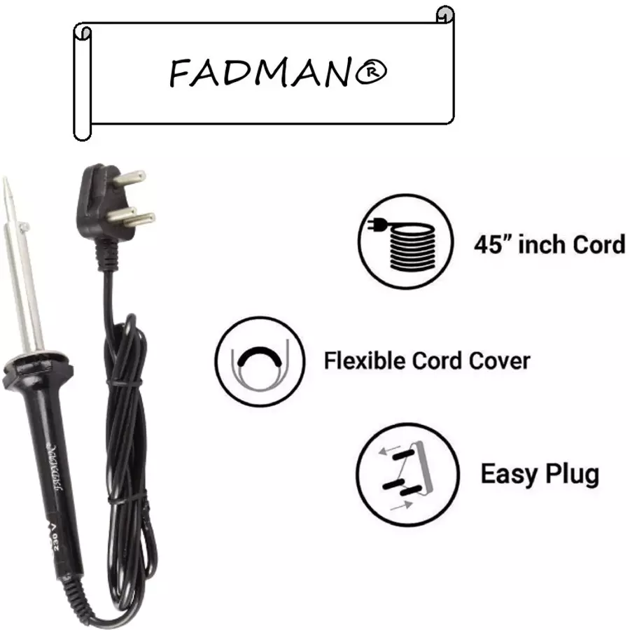 Fadman 12 In 1 Soldering Iron Kit Pointed Tip Steel, Aluminiu & Copper 60 W