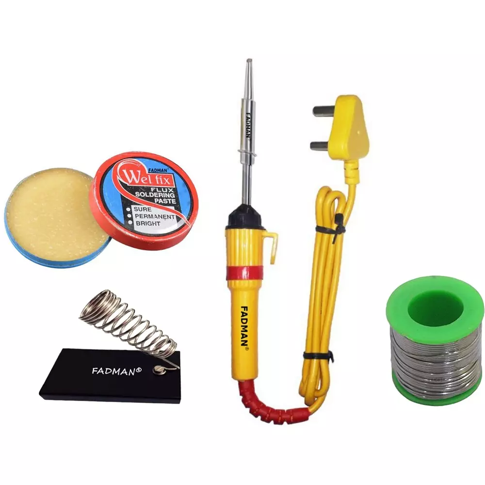 Fadman Beginner Basic Soldering Iron Kit Pack-4 25 W Simple (Flat Tip)