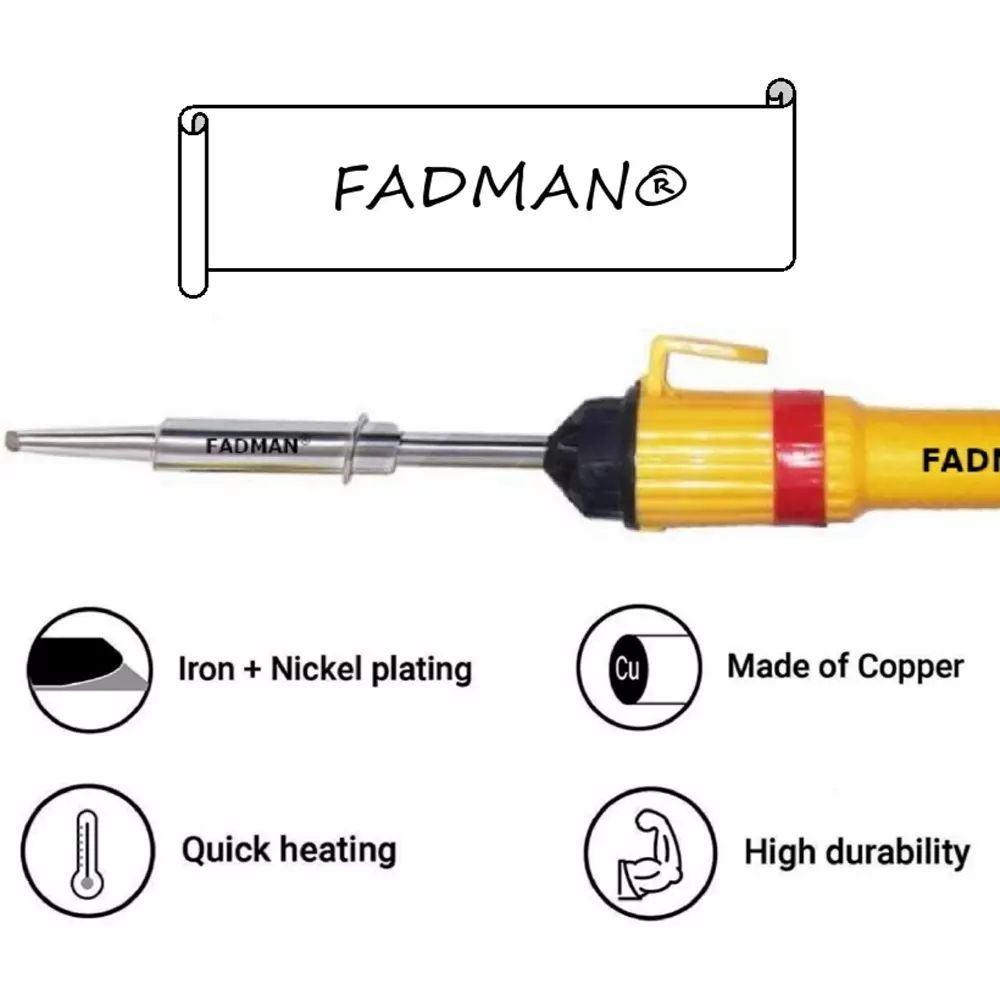 Fadman Beginner Basic Soldering Iron Kit Pack-4 25 W Simple (Flat Tip)