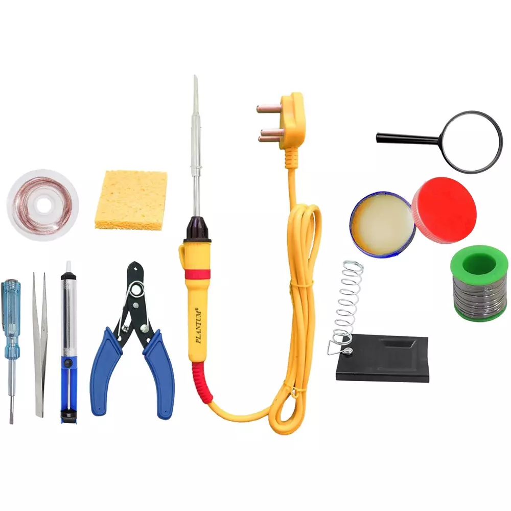PLANTUM Combo Type 11 Beginner Pack Soldering Iron Kit 25 W Simple (Flat Tip)