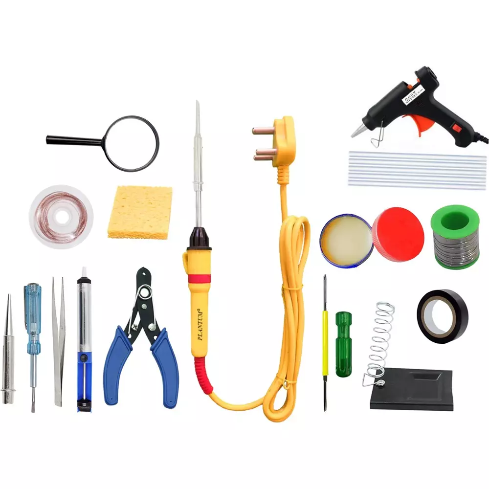 PLANTUM Combo Type 16 Beginner Pack Soldering Iron Kit 25 W Simple (Flat Tip)