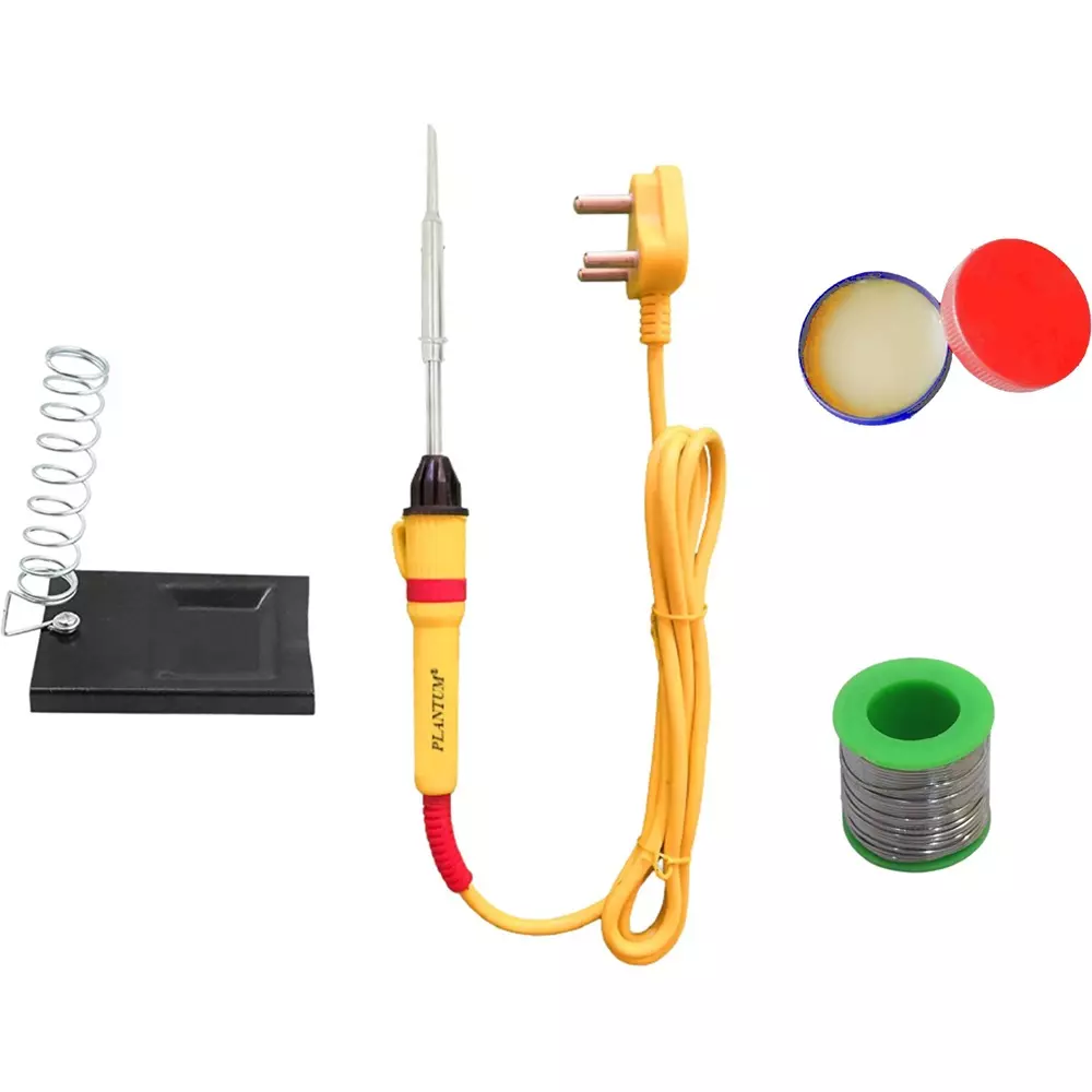 PLANTUM Combo Type 4 Beginner Pack Soldering Iron Kit 25 W Simple (Flat Tip)