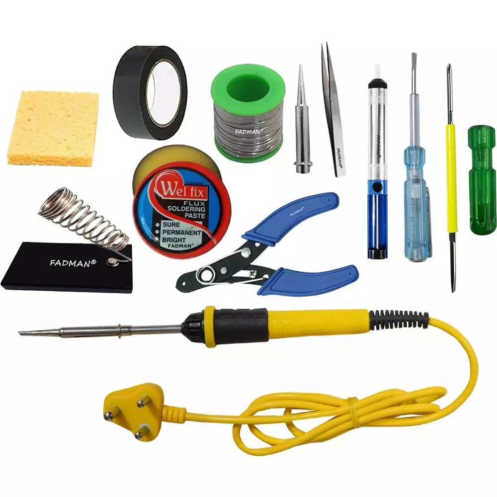 Fadman 12 In 1 Soldering Iron Kit Copper, Iron & Nickle Corded 25 W with Solder Wire