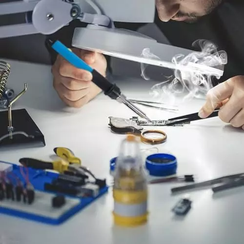 VMTRONIX Temperature Adjustable Soldering Iron Kit 60 W Iron Plated Tip for Precision Electric Work (Kit of 17 Pcs)