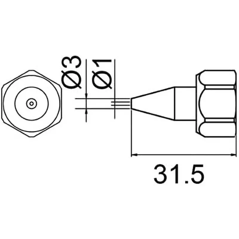 HAKKO Nozzle N-1 With Cap Nut for 806, 801-N-1
