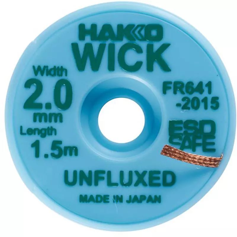 HAKKO Solder Wick Unflux 2 mm Line Width 1.5 m Length, FR641-2015-J