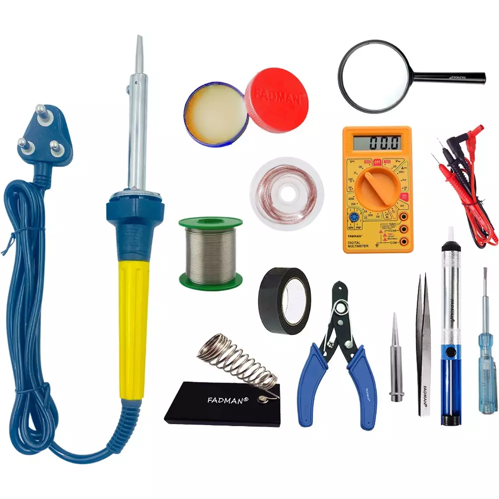 Fadman 13 In 1 Soldering Iron Equipment Tool Machine Combo Kit 60 W Corded Flat Copper, Iron & Nickle Tip