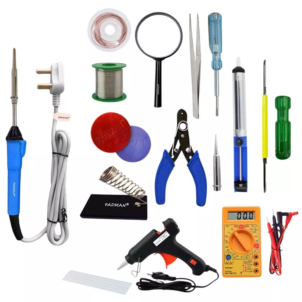 Fadman 15 In 1 Blue Soldering Iron Kit 25 W Corded Flat Copper & Iron Tip