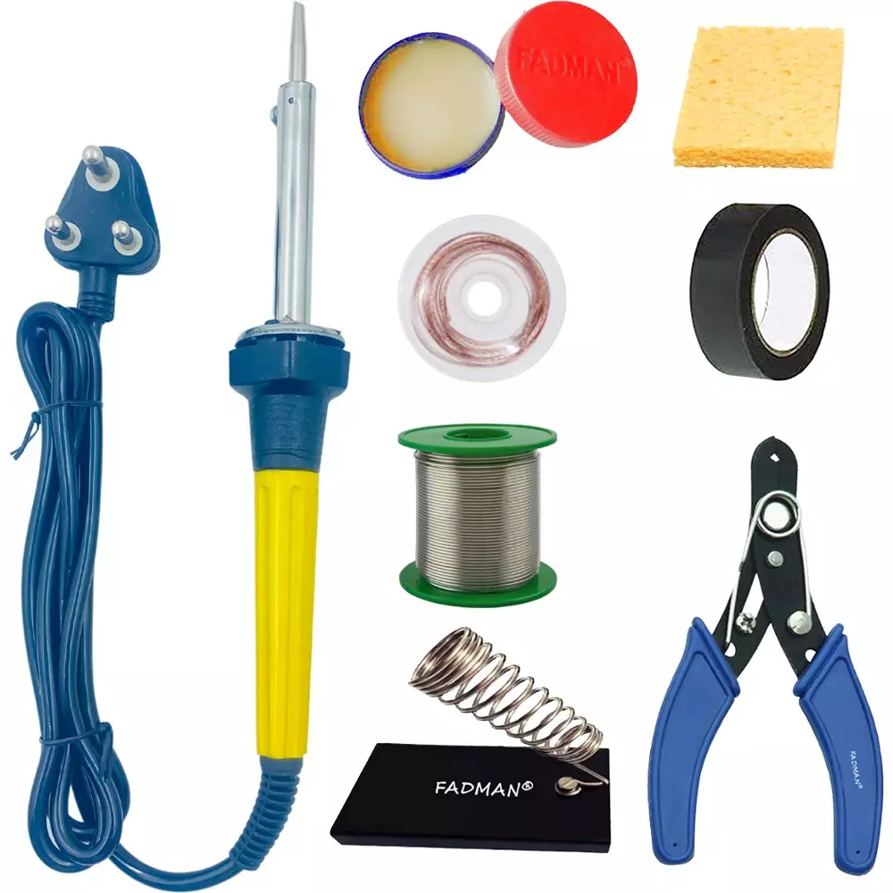 Fadman 8 In 1 Soldering Iron Equipment Tool Machine Combo Kit 60 W Corded Flat Copper, Iron & Nickle Tip