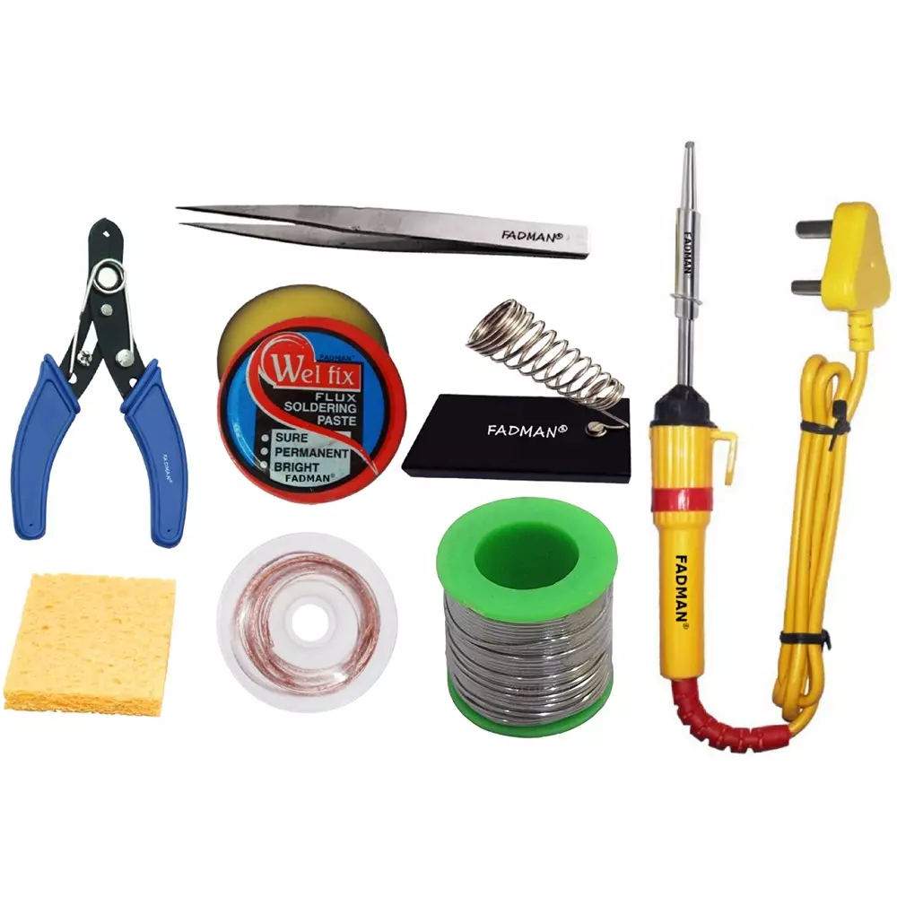 Fadman 8 In 1 Soldering Iron Kit Flat 27 mm Tip Copper, Iron & Nickle 25 W