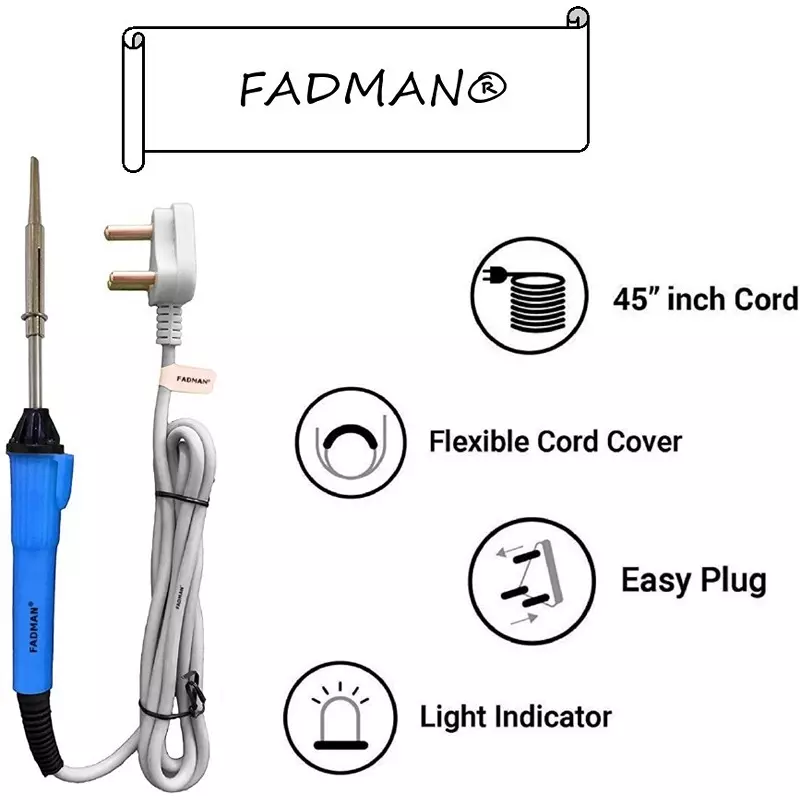 Fadman Basic 9 In 1 Blue Soldering Iron Kit 25 W Corded Flat Copper, Iron & Nickle Tip