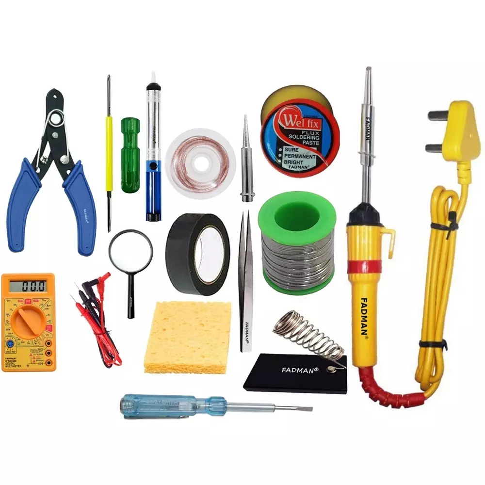 Fadman 15 In 1 Soldering Iron Bundle Set Copper, Iron & Nickle Corded 25 W