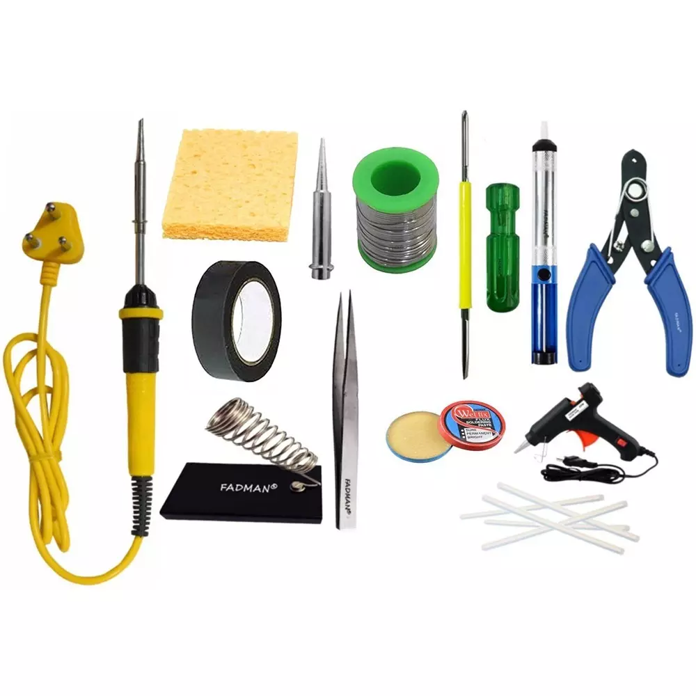 Fadman Electric 13 In 1 Soldering Iron Kit Copper, Iron & Nickle Corded 25 W with Solder Wire