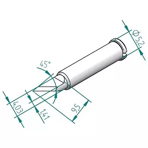 ERSA TIP, SOLDERING, BLADE, PLCC, 2.0MM, 0102BDLF20/SB