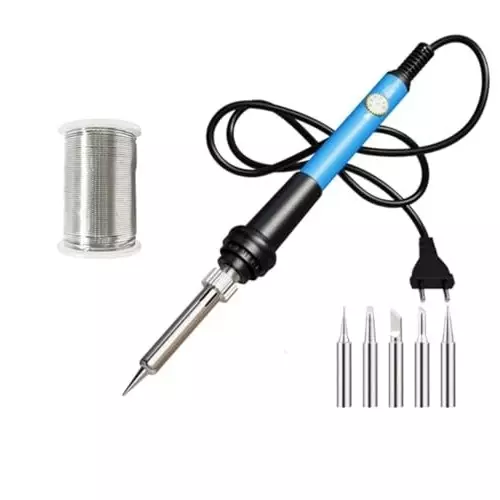 VMTRONIX Temperature Controlled Soldering Kit 60 W for Precision Electric Work (Kit of 8 Pcs)