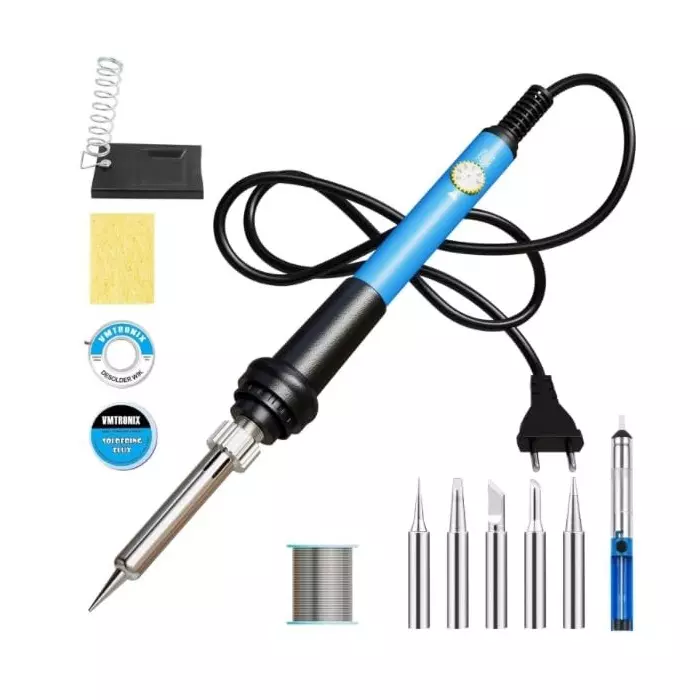VMTRONIX Temperature Controlled Soldering Kit 60 W Copper Tip for Precision Electric Work (Kit of 12 Pcs)