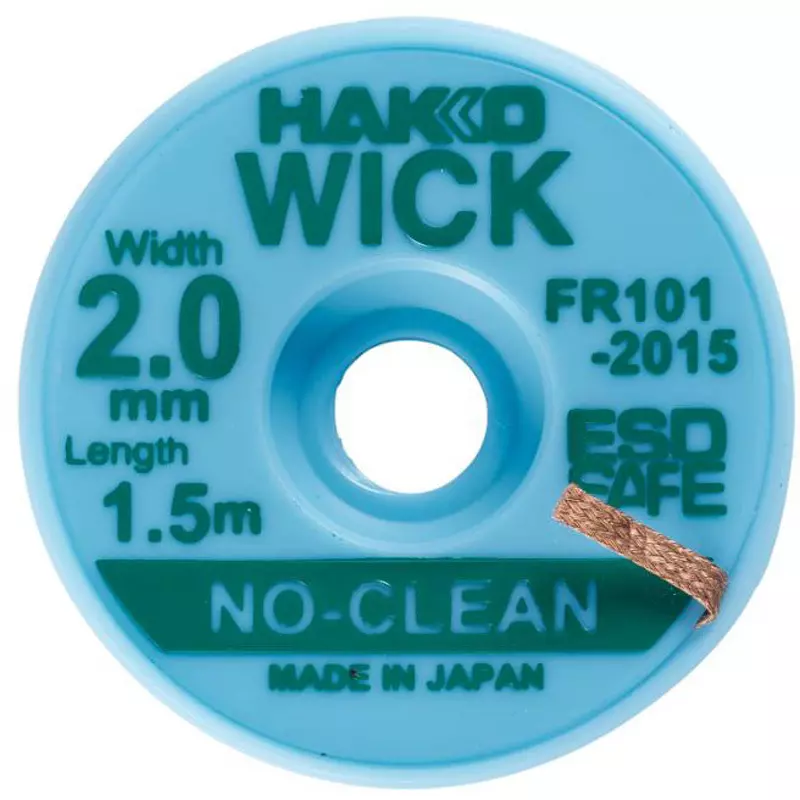 HAKKO Solder Wick No Clean, Flux: No Cleaning Type for Breakthrough in less than 50% of the test range (IPC-TM-650), FR101-2015-J